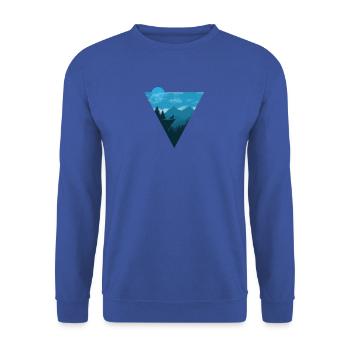 Camping Shirt I Outdoor Nature Travel Wolf - Unisex Sweatshirt - royal blue - Front - Alina (178cm) & Michal (187cm)