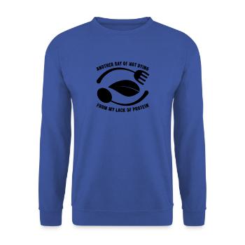 VEGAN shirt · Vegan logo · Gift - Unisex Sweatshirt - royal blue - Front - Alina (178cm) & Michal (187cm)