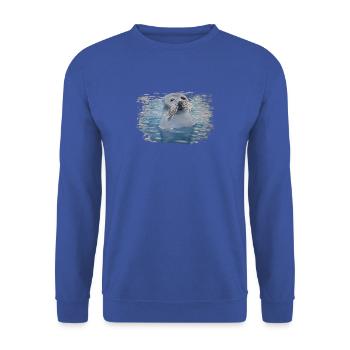 Phoque phoque - Sweat-shirt Unisexe - bleu royal - Devant - Alina (178cm) & Michal (187cm)