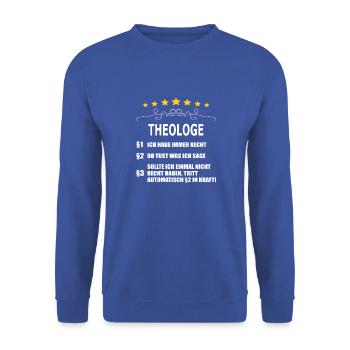 THEOLOGE - Unisex Pullover - Royalblau - Vorne - Alina (178cm) & Michal (187cm)