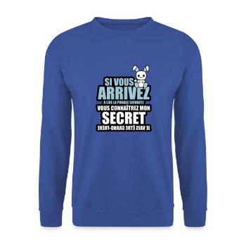 mon secret je vais être grand-frère - Sweat-shirt Unisexe - bleu royal - Devant - Alina (178cm) & Michal (187cm)