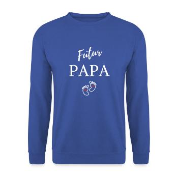 Futur Papa - Sweat-shirt Unisexe - bleu royal - Devant - Alina (178cm) & Michal (187cm)