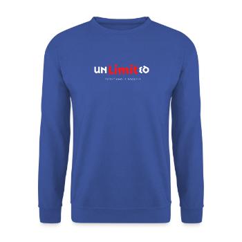 unlimited grenzenlos stark erfolg - Unisex Pullover - Royalblau - Vorne - Alina (178cm) & Michal (187cm)