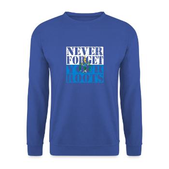 Never-Forget-Roots-Roots-San-Marino - Unisex Sweatshirt - royal blue - Front - Alina (178cm) & Michal (187cm)