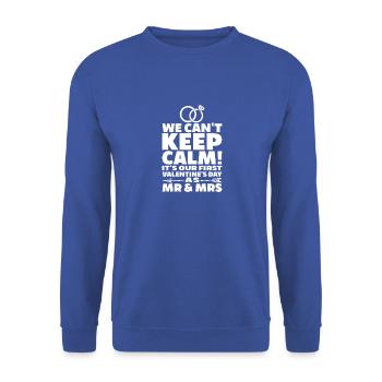 Love relationship partnership Valentine's Day partner - Unisex Sweatshirt - royal blue - Front - Alina (178cm) & Michal (187cm)