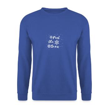 feel the snow - Unisex Pullover - Royalblau - Vorne - Alina (178cm) & Michal (187cm)