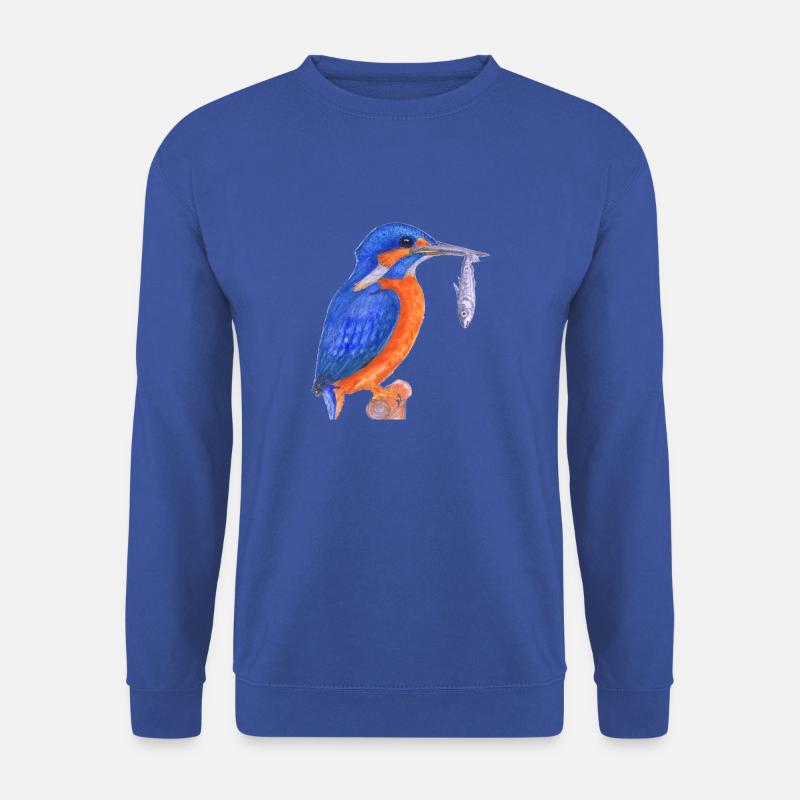 Eisvogel mit Fisch - Unisex Pullover - Royalblau