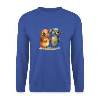 Schnabeltier Paar Aquarell - Unisex Pullover - Royalblau - Vorne - Alina (178cm) & Michal (187cm)