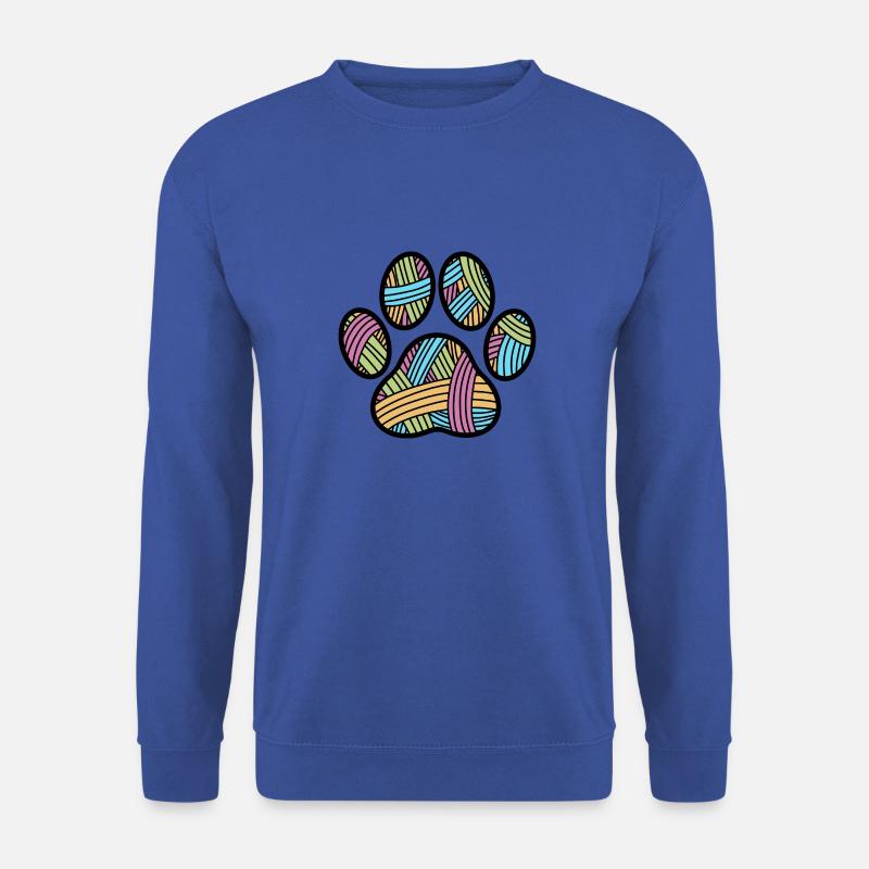 Bunter Pfotenabdruck - Unisex Pullover - Royalblau