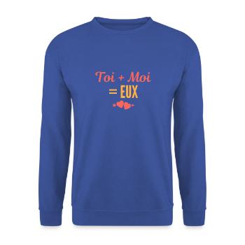 Toi + Moi = Eux - Sweat-shirt Unisexe - bleu royal - Devant - Alina (178cm) & Michal (187cm)