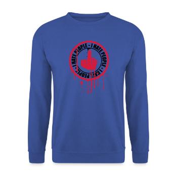 graffiti spray drops stickers stickers fuck you - Unisex Sweatshirt - royal blue - Front - Alina (178cm) & Michal (187cm)