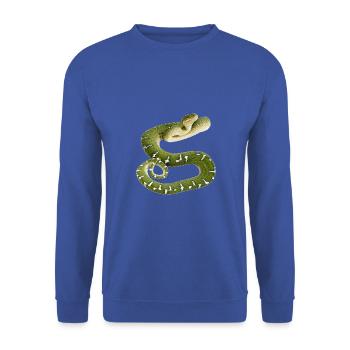 Snake reptile green white - Unisex Sweatshirt - royal blue - Front - Alina (178cm) & Michal (187cm)