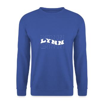 Lustige Lynn Groovy 4 Männer Frauen Cool Lynn Batikfarbe - Unisex Pullover - Royalblau - Vorne - Alina (178cm) & Michal (187cm)