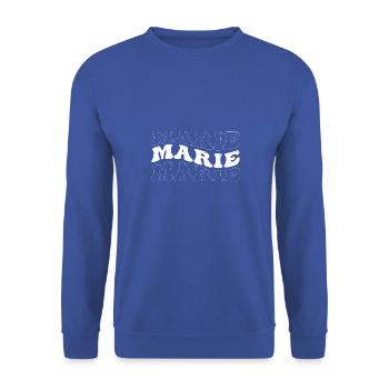 Lustige Marie Groovy 4 Männer Frauen Cool Marie Tie Dye - Unisex Pullover - Royalblau - Vorne - Alina (178cm) & Michal (187cm)