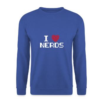 I Love Nerds T-Shirt - I Heart Nerds - Unisex Pullover - Royalblau - Vorne - Alina (178cm) & Michal (187cm)