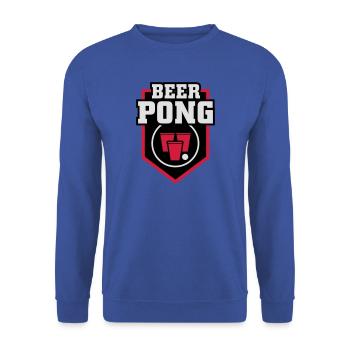 Beer Pong Patch - Unisex Pullover - Royalblau - Vorne - Alina (178cm) & Michal (187cm)