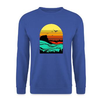 Abendrot - Unisex Pullover - Royalblau - Vorne - Alina (178cm) & Michal (187cm)