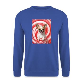 Chihuahua im Candy Swirl - Unisex Pullover - Royalblau - Vorne - Alina (178cm) & Michal (187cm)