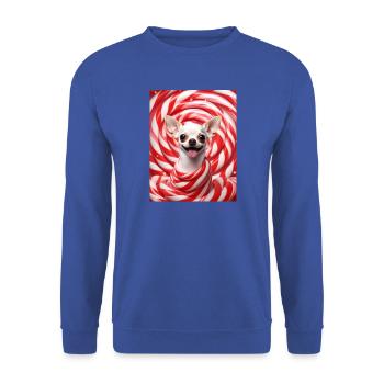 Chihuahua Candy Swirl - Unisex Pullover - Royalblau - Vorne - Alina (178cm) & Michal (187cm)