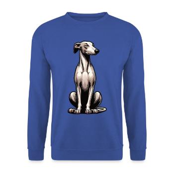 Whippet Windhund Whippets Windhundbesitzer - Unisex Pullover - Royalblau - Vorne - Alina (178cm) & Michal (187cm)
