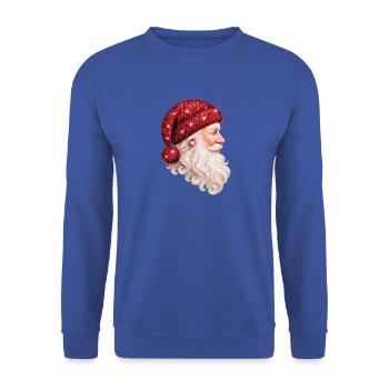 STAR SANTA — Red Glitter MAX  - Unisex Pullover - Royalblau - Vorne - Alina (178cm) & Michal (187cm)