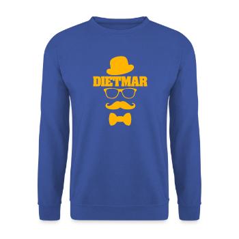 Schnauzer Dietmar - Unisex Pullover - Royalblau - Vorne - Alina (178cm) & Michal (187cm)