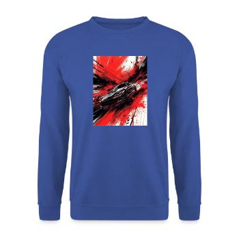 Rasender Rot Schwarz Japan  - Unisex Pullover - Royalblau - Vorne - Alina (178cm) & Michal (187cm)