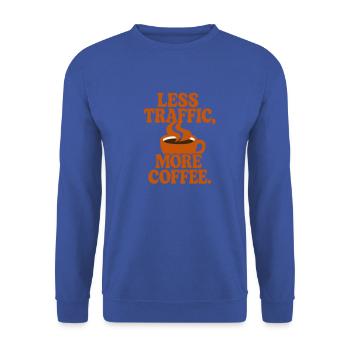 Koffeinhaltige Produktivität: Keine verschwendete Zeit - Unisex Pullover - Royalblau - Vorne - Alina (178cm) & Michal (187cm)