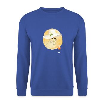 Amalfi Mood Lemon Summer Design - Unisex Pullover - Royalblau - Vorne - Alina (178cm) & Michal (187cm)