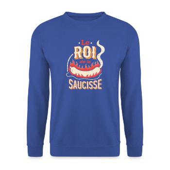 Le Roi de la Saucisse - Sweat-shirt Unisexe - bleu royal - Devant - Alina (178cm) & Michal (187cm)