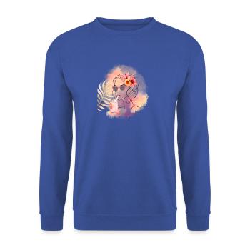 Tropic Mood Summer Design - Unisex Pullover - Royalblau - Vorne - Alina (178cm) & Michal (187cm)
