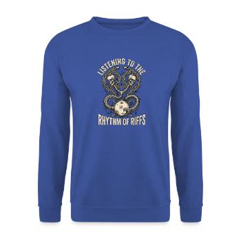 Heavy Metal Doctor Rhythm - Unisex Pullover - Royalblau - Vorne - Alina (178cm) & Michal (187cm)