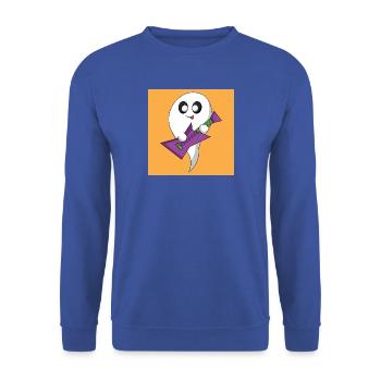 Geist mit violetter Gitarre - Unisex Pullover - Royalblau - Vorne - Alina (178cm) & Michal (187cm)