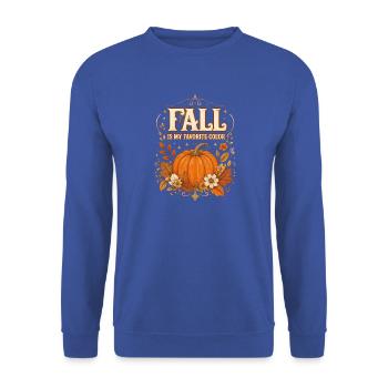 Der Herbst ist meine Lieblingsfarbe Kürbis - Unisex Pullover - Royalblau - Vorne - Alina (178cm) & Michal (187cm)