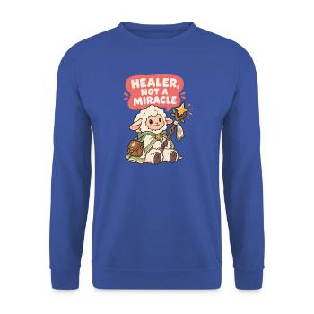 Heilerlamm: Heilung statt Wunder - Unisex Pullover - Royalblau - Vorne - Alina (178cm) & Michal (187cm)