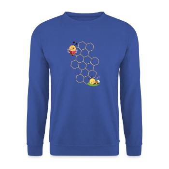 Bee - Unisex Pullover - Royalblau - Vorne - Alina (178cm) & Michal (187cm)