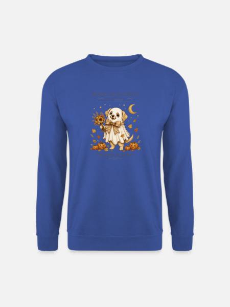 Gruseliger Geisterwelpe mit Kürbissen - Unisex Pullover - Royalblau