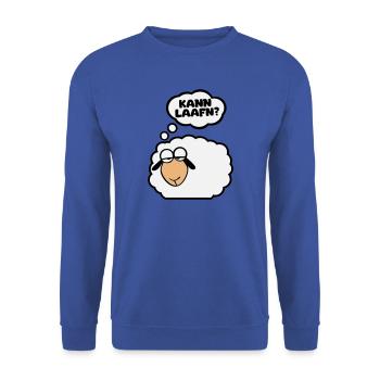 Schlafschaf - Unisex Pullover - Royalblau - Vorne - Alina (178cm) & Michal (187cm)