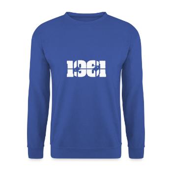 1961 - Sweat-shirt Unisexe - bleu royal - Devant - Alina (178cm) & Michal (187cm)