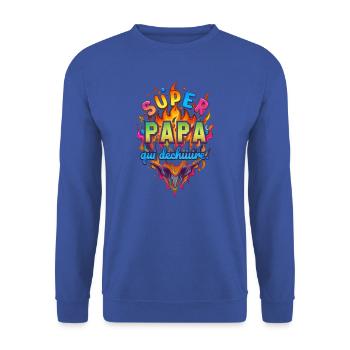 Super papa qui déchire. - Sweat-shirt Unisexe - bleu royal - Devant - Alina (178cm) & Michal (187cm)