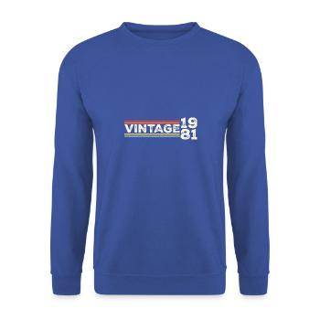 Vintage 1981 Gifts Legend for 42 Years Old - 42nd - Unisex Sweatshirt - royal blue - Front - Alina (178cm) & Michal (187cm)