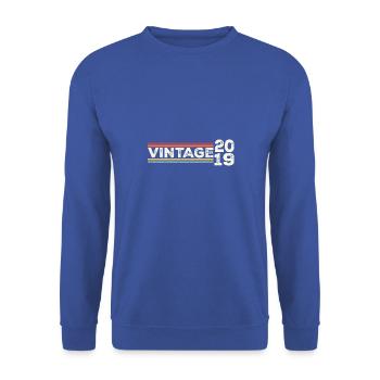 Vintage 2019 Gifts Legend for 4 Years Old - 4th - Unisex Sweatshirt - royal blue - Front - Alina (178cm) & Michal (187cm)