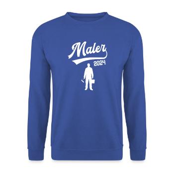 Maler 2024 Ausbildung Prüfung Lackierer Azubi - Unisex Pullover - Royalblau - Vorne - Alina (178cm) & Michal (187cm)