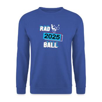 Radball 2025 Radballer Radballspieler Spieler - Unisex Pullover - Royalblau - Vorne - Alina (178cm) & Michal (187cm)