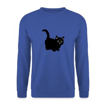 Katze schwarz - Unisex Pullover - Royalblau - Vorne - Alina (178cm) & Michal (187cm)