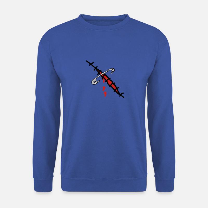 wunde mit sicherheitsnadel - Unisex Pullover - Royalblau