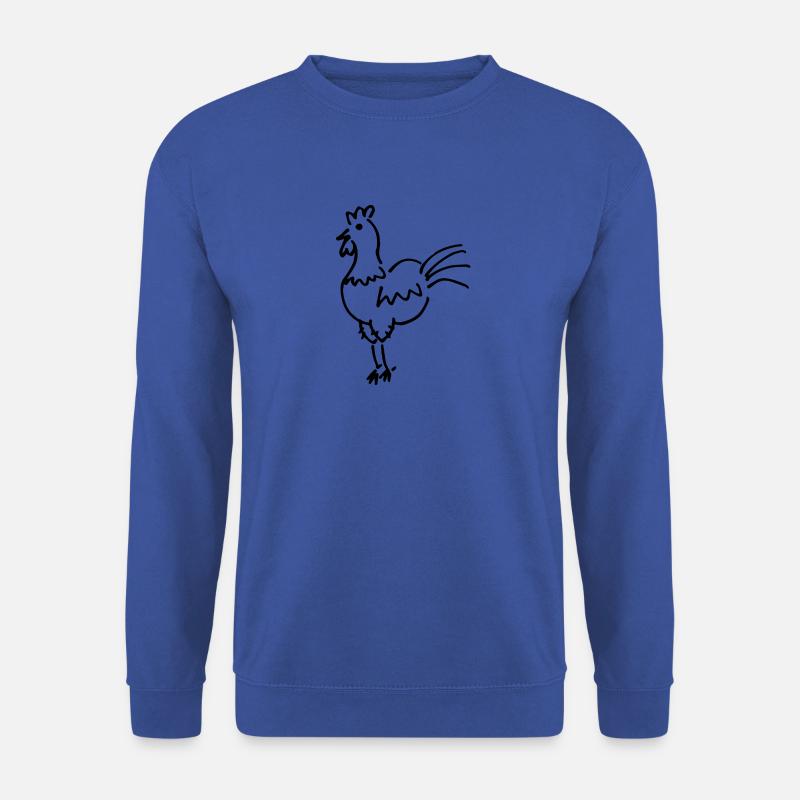 Hahn Zeichnung schwarz - Unisex Pullover - Royalblau
