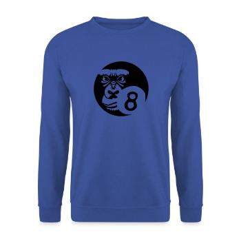 boule billard gorille logo sport 0 - Sweat-shirt Unisexe - bleu royal - Devant - Alina (178cm) & Michal (187cm)