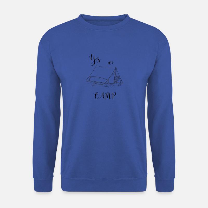 Yes we camp - Zelt - schwarze Schrift - Unisex Pullover - Royalblau