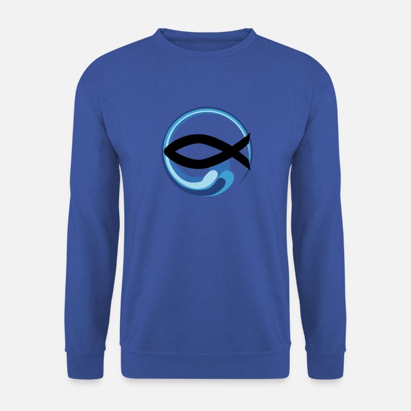EUCHARISTISCHER FISCH IM WASSER - Unisex Pullover - Royalblau